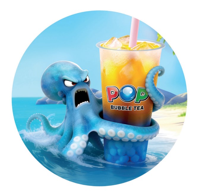 Pohár matrica - Octopus sea (100 db-os kiszerelés)